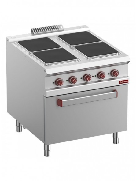 Electric stove 4 plates with electric GN 2/1 oven
