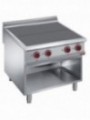 Electric stoves 4 plates aligned with the top, open cupboard