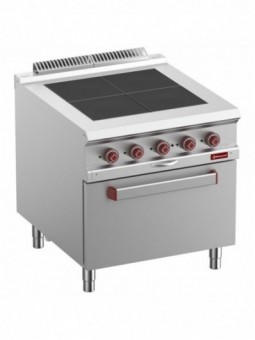 Electric stoves 4 plates aligned with the top, oven GN 2/1