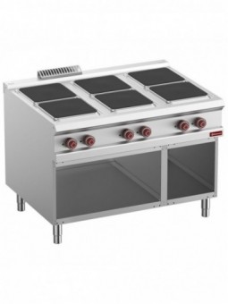 Electric stove, 6 plates on open cupboard