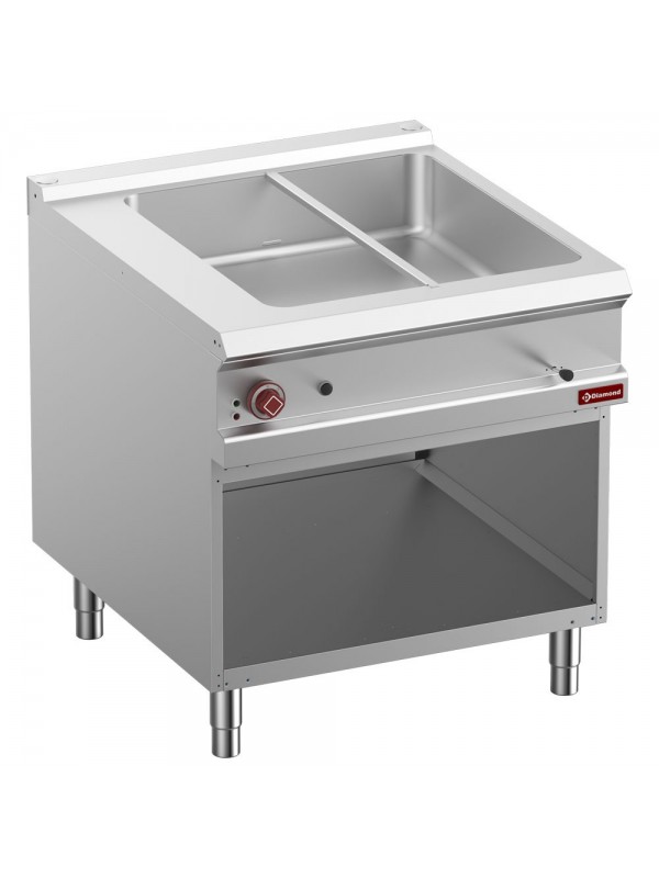 Bain-marie électrique 8x GN 1/3-150 mm, armoire ouverte