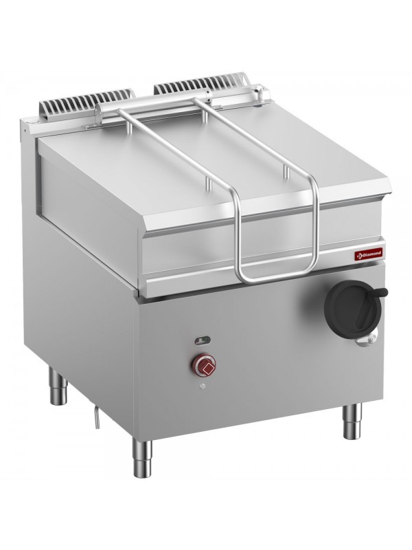 Tilting electric bratt pan, stainless steel tank 80liters, on cupboard