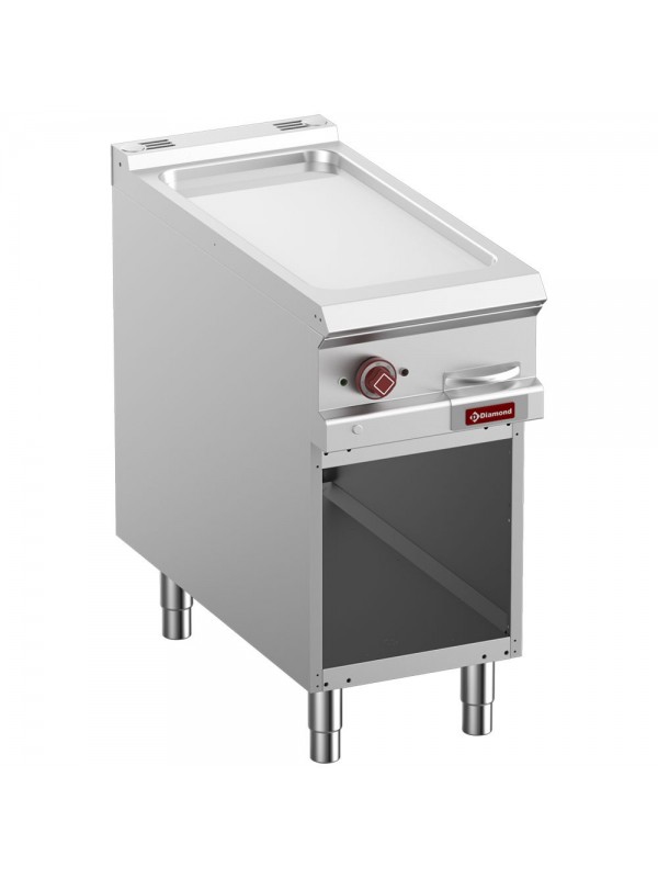 Smooth elec fry top, chromium-plated, mod.1/2, open cupboard