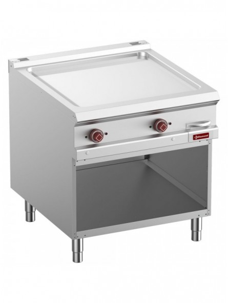 Smooth electric fry top, chromium-plated, module 1/1, open cupboard