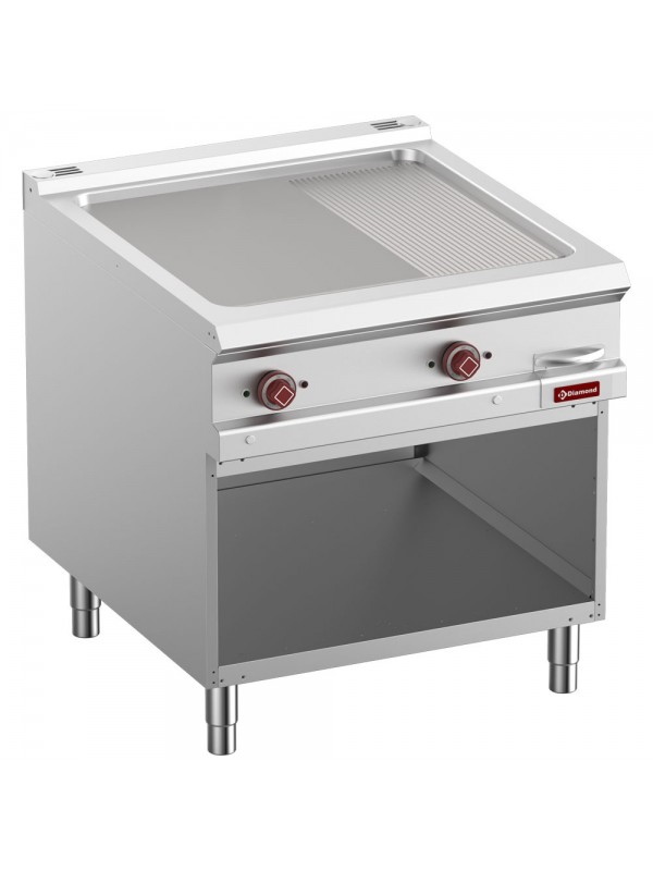 Elec fry top 2/3 smooth & 1/3 grooved, mod 1/1, open cupboard