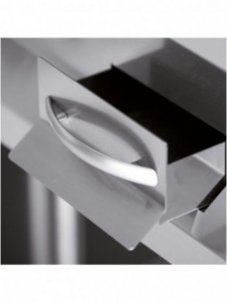 Grooved electric fry top, module 1/2, open cupboard
