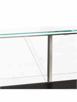 Ventilated refrigerated counter display with straight glass panel 90° with storeroom - GREY