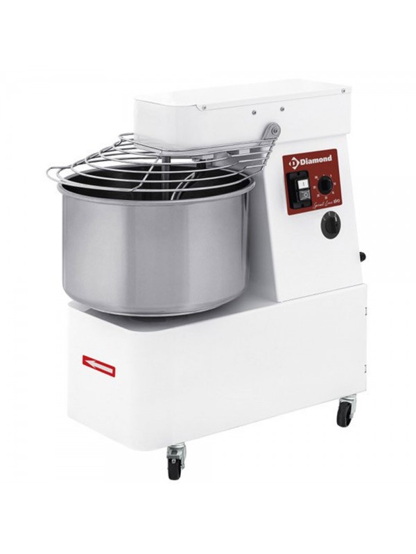 Spiral kneader 53 liters, 2 speeds, timer, on wheels