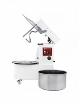 Spiral kneader 53 liters tilting head, removable bowl, 2 speeds, timer, on wheels