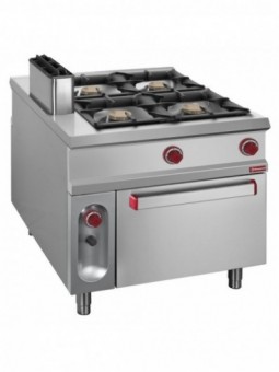 Stove 4 burners on gas oven GN 2/1 - PASS-THROUGH