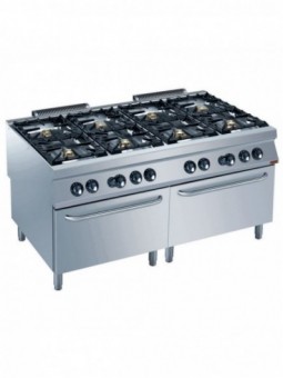 Cooker 8 burners, 2 gas ovens GN 2/1