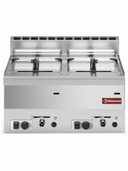 Gas fryer, 2 basins 8 liters -Top-