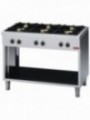 Range with 6 burners, on open cupboard