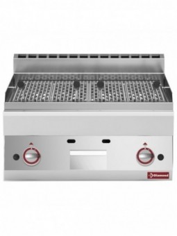 Lavasteengrill op gas met bakrooster in gietijzer -Top-