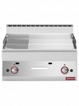 Gas cooking plate 2/3 flatt - 1/3 ribbed -Top- hard chrome "50 µm"