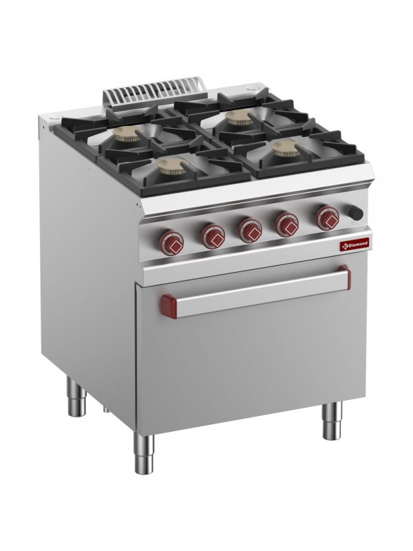 Gas range 4 burners with gas oven GN 2/1