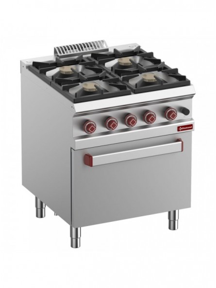 Gas range 4 burners with gas oven GN 2/1