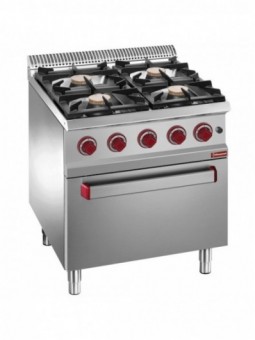 Gas range 4 burners, electric convection oven GN 1/1