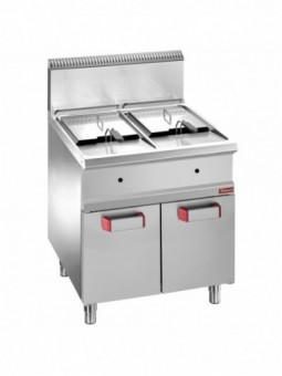 Gas fryer 2 tanks 14 liters on cupboard