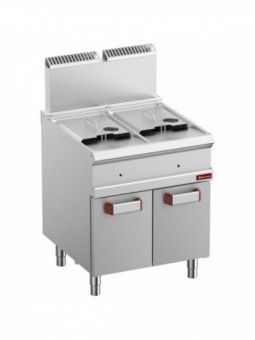 Gas fryer 2 tanks 14 liters on cupboard