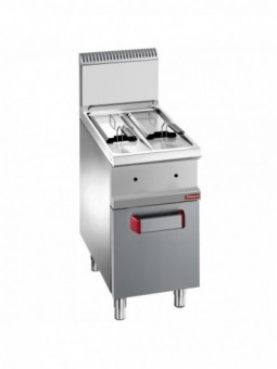 Gas fryer 2 tanks 7 liters on cupboard