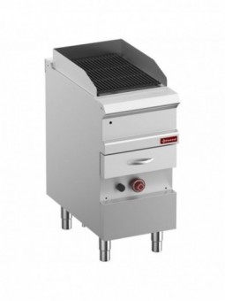 Gas steam grill, module 1/2, grid in cast iron "double sided"