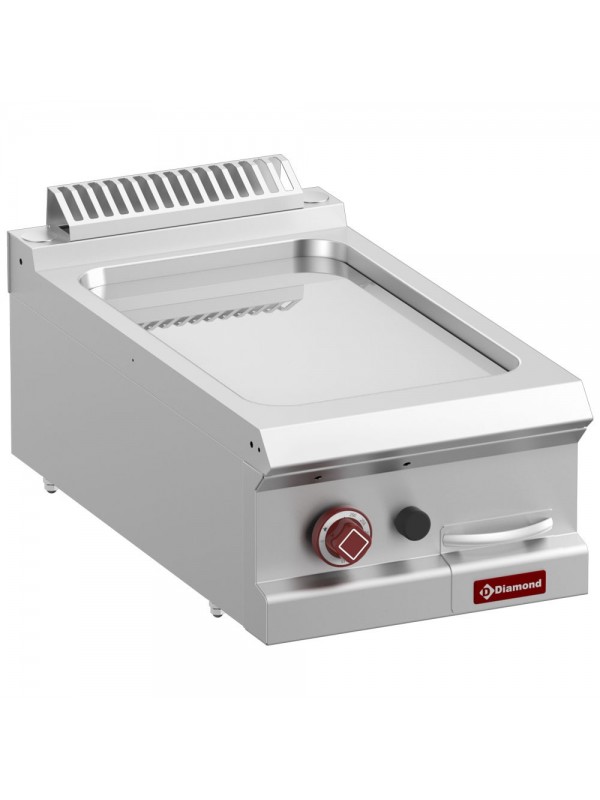 Gas fry top smooth hard chromed plate, module 1/2  -Top-
