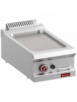 Gas ribbed fry top, module 1/2  -Top-