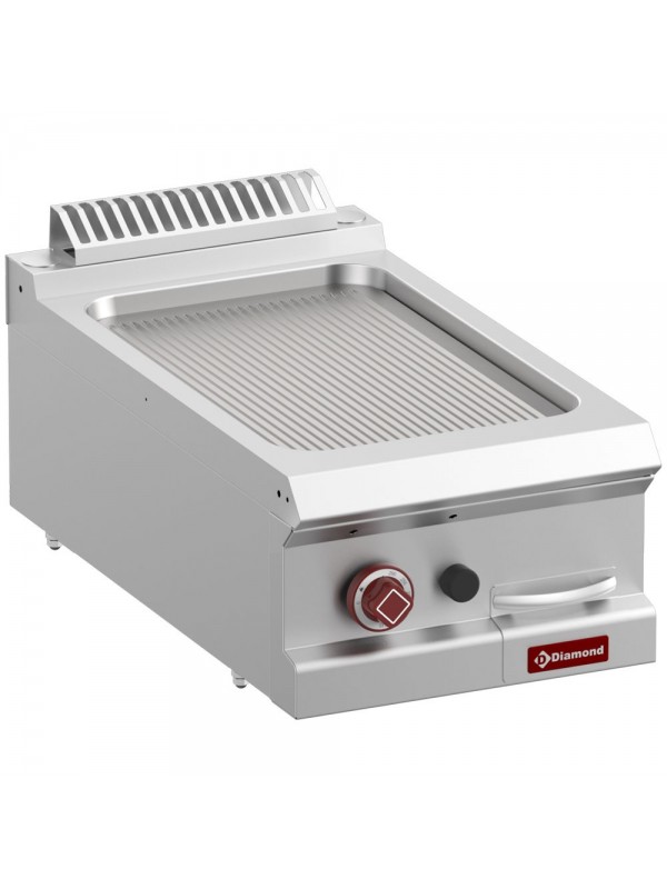 Gas ribbed fry top, module 1/2  -Top-