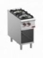 Stove 2 gas burners, open cupboard