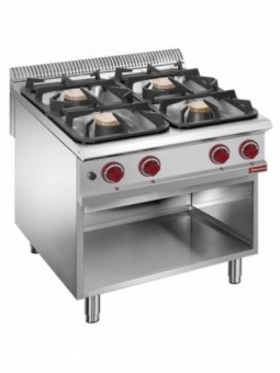 Gas stove 4 burners, open cupboard