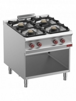 Gas stove 4 burners, open cupboard