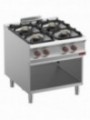 Gas stove 4 burners, open cupboard