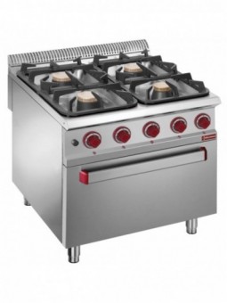 Stove 4 burners on gas oven GN 2/1