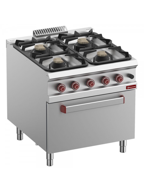 Stove 4 burners on gas oven GN 2/1