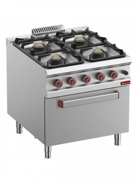 Stove 4 burners on gas oven GN 2/1