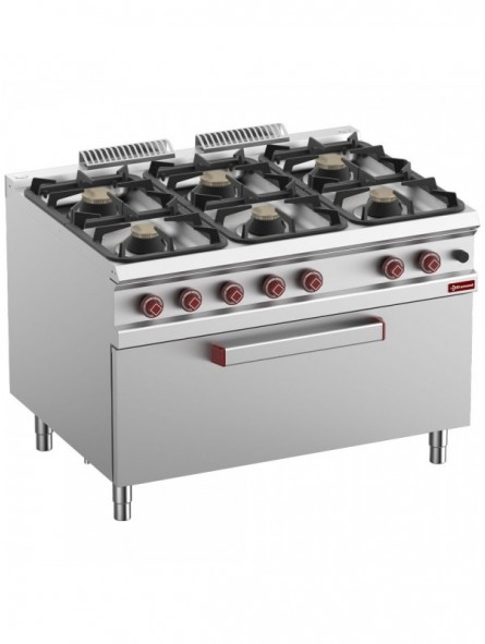 Stove 6 burners on MAXI gas oven