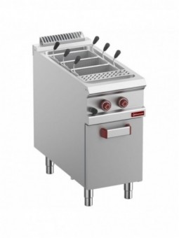 Cuiseur à pâtes gaz, 1 cuve 40 lit. sur meuble fermé (s/paniers)