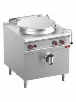 Gas boiling pan, 100-liter tank, direct heating, on cupboard
