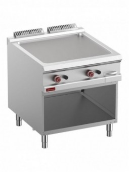 Smooth gas fry top, module 1/1, open cupboard