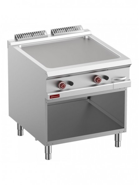 Smooth gas fry top, module 1/1, open cupboard