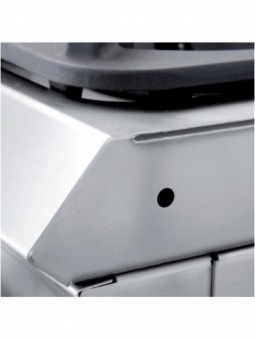 Smooth gas fry top, chromium-plated, module 1/2, open cupboard