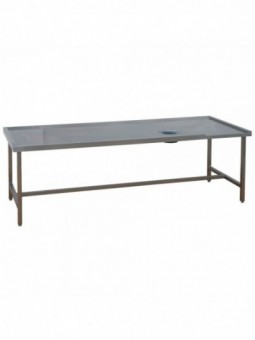 Sorteertafel (links) met afvalopening