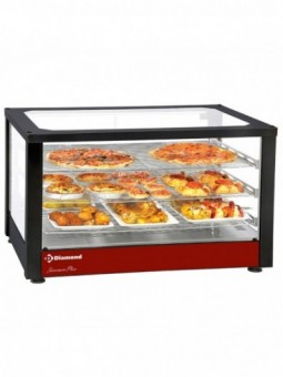 Ventilated warming display, 3 levels, panoramic (Black)