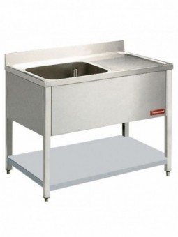 Spoeltafel met 1 kuip en 1 druipvlak