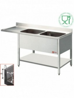 Plonge 2 cuves et 1 égouttoir
