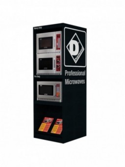 Presentation furniture 3 micro-waves - BLACK