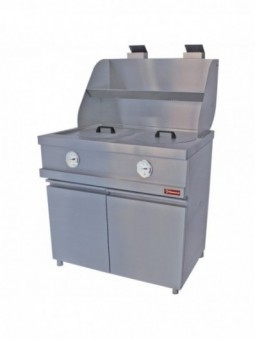Friteuse gaz HEAVY DUTY, 2 cuves rondes, mécanique