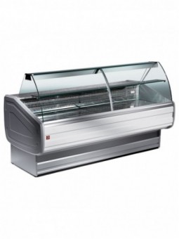 Refrigerated display counter curved glass, ventilated, with reserve