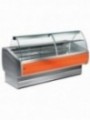 Refrigerated display counter, curved glass with storage space